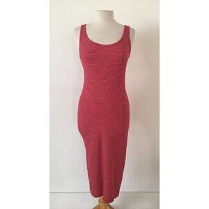 Heart and Hips Red And White Striped Tank Dress Size Large